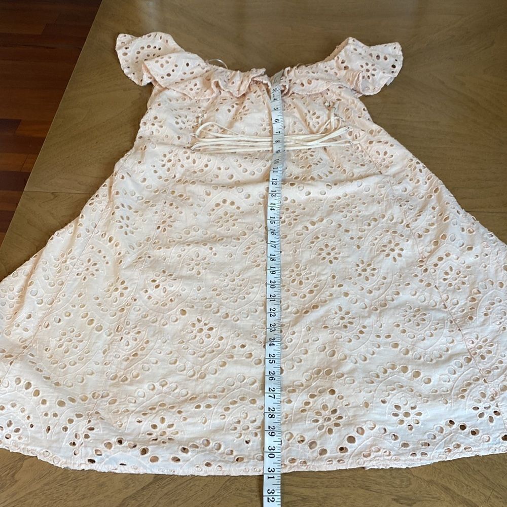 ASTR the Label Joyce Light Peach Eyelet Lace Off-the-Shoulder Dress Size Small - Picture 11 of 11